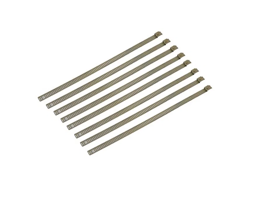 304-0509 – HELIX RACING Wire Tie, 8 Inch Length Ladder Style Pack Of 8 Natural Stainless Steel